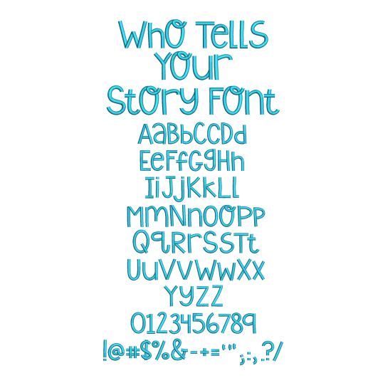 Who Tells Your Story Embroidery Font Machine Embroidery Designs by JuJu