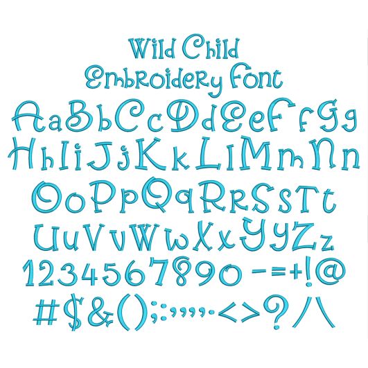 Wild Child Embroidery Font | Machine Embroidery Designs by JuJu