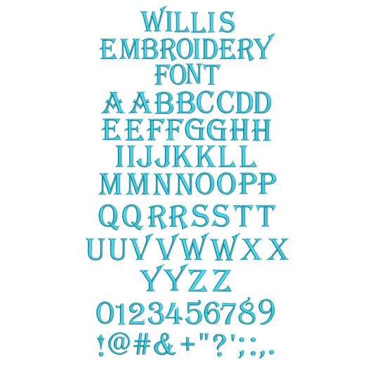 Willis Embroidery Font | Machine Embroidery Designs by JuJu