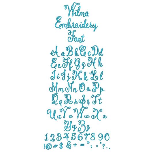 Wilma Embroidery Font | Machine Embroidery Designs by JuJu