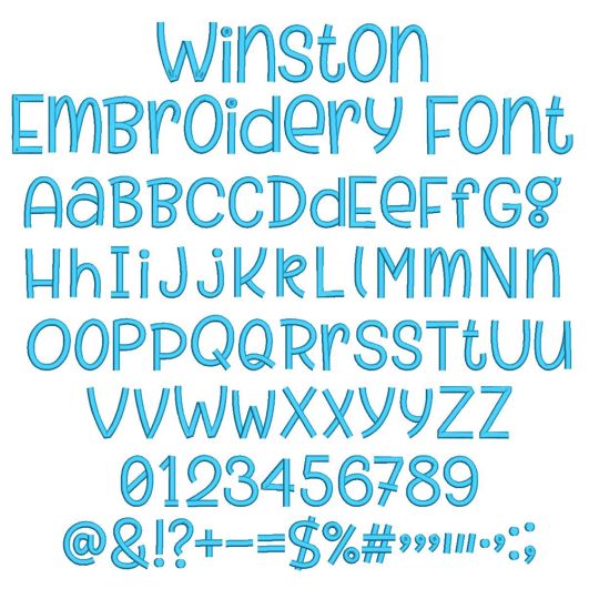 Winston Embroidery Font | Machine Embroidery Designs by JuJu