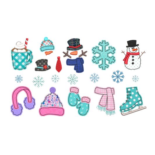Winter Alphabet Embellishment Kit | Machine Embroidery Designs by JuJu	