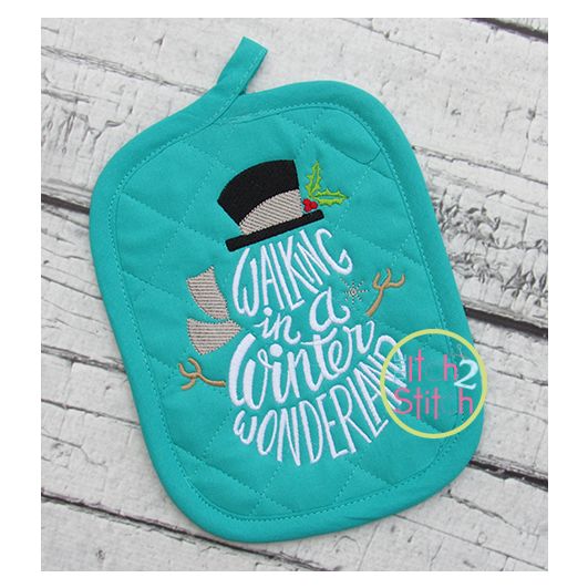 Walking in a Wonderland Snowman Embroidery | Machine Embroidery Designs by JuJu