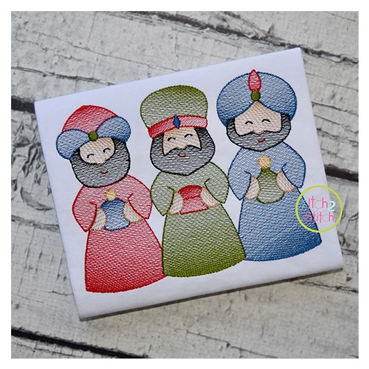 Wisemen Sketch Embroidery | Machine Embroidery Designs by JuJu
