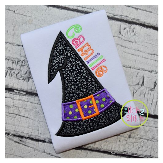 Witch Hat Applique | Machine Embroidery Designs by JuJu