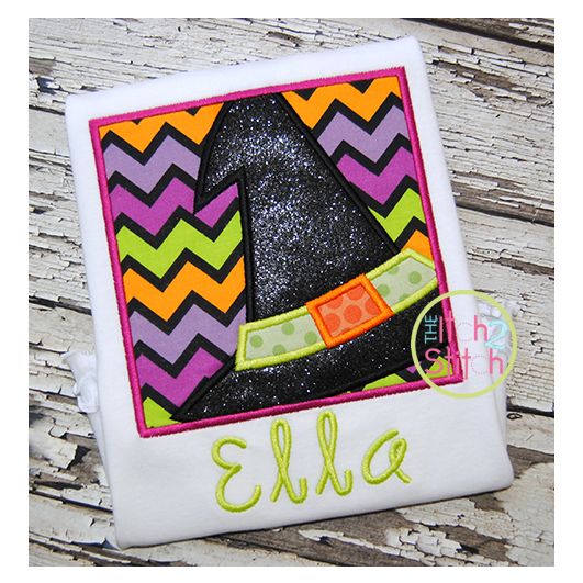 Witch Hat Box Applique | Machine Embroidery Designs by JuJu
