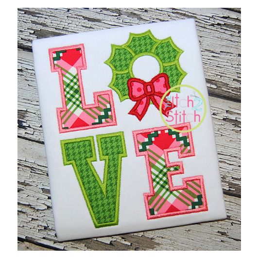 Wreath Love Applique | Machine Embroidery Designs by JuJu