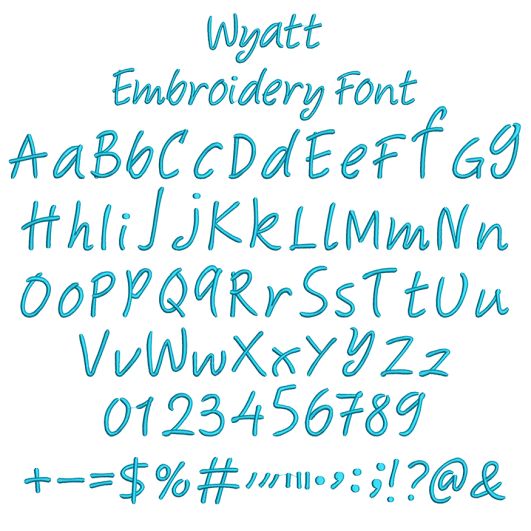 Wyatt Embroidery Font | Machine Embroidery Designs by JuJu