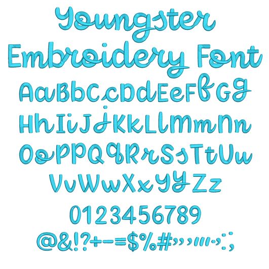 Youngster Embroidery Font | Machine Embroidery Designs by JuJu