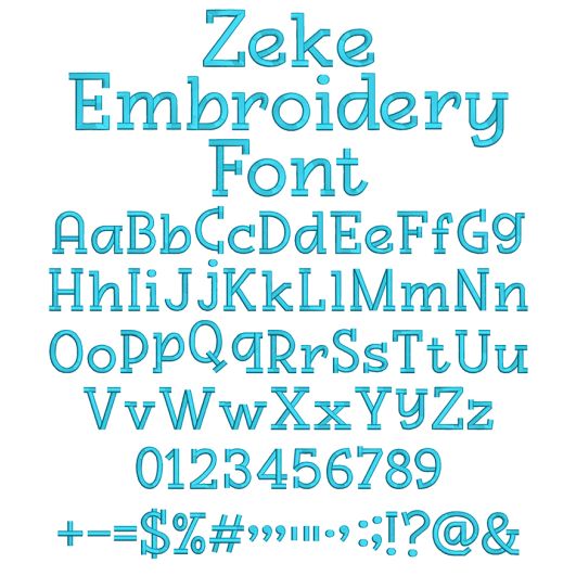 Zeke Embroidery Font | Machine Embroidery Designs by JuJu