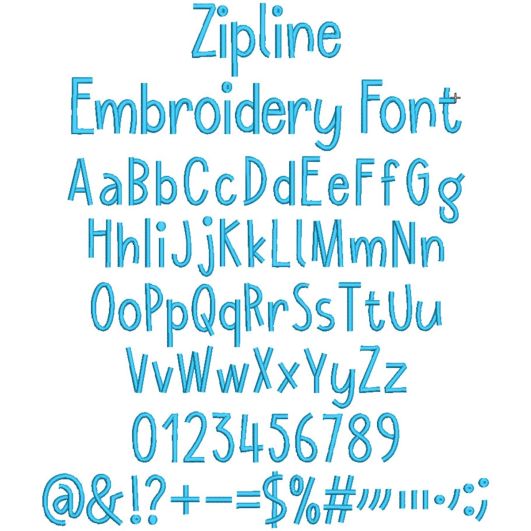 Zipline Embroidery Font | Machine Embroidery Designs by JuJu