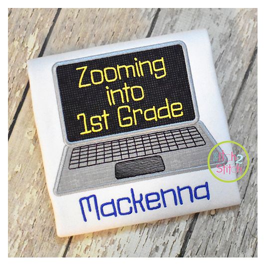 Zooming Into School Laptop Applique Design Set