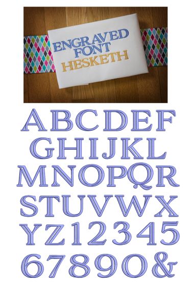 Engraved Embroidery Font Machine Embroidery Designs by JuJu
