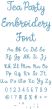 Tea Party Embroidery Font | Machine Embroidery Designs by JuJu