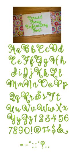 Carried Away Embroidery Font Machine Embroidery Designs by JuJu