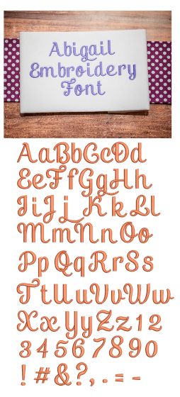 Abigail Embroidery Font Machine Embroidery Designs by JuJu
