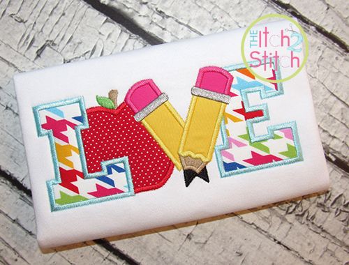 School Love Applique | Machine Embroidery Designs by JuJu