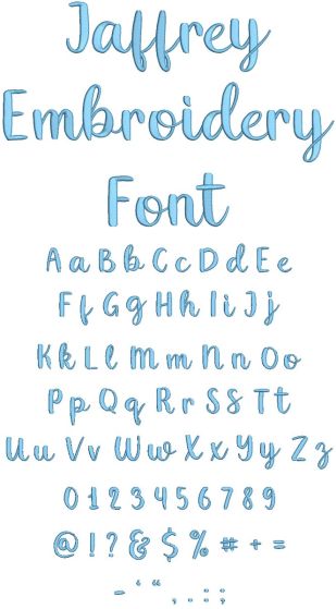 Jaffrey Embroidery Font | Machine Embroidery Designs by JuJu