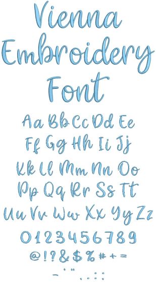 Vienna Embroidery Font | Machine Embroidery Designs by JuJu