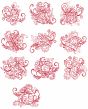 Swirly Christmas Redwork Machine Embroidery Designs by JuJu