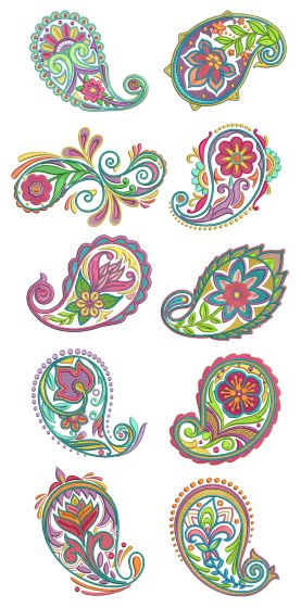Perfect Paisley Machine Embroidery Designs by JuJu