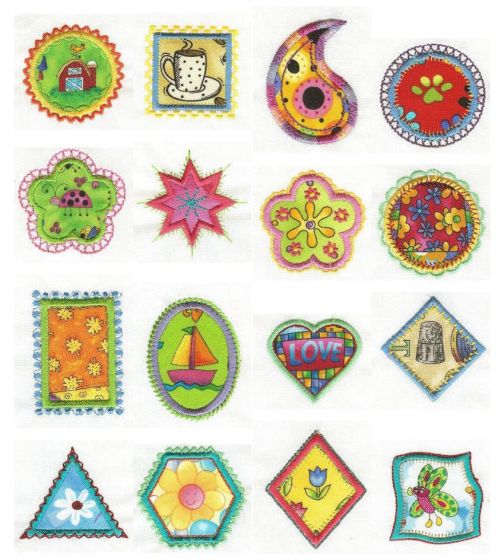 Itty Bitty Applique Patches Machine Embroidery Designs by JuJu 