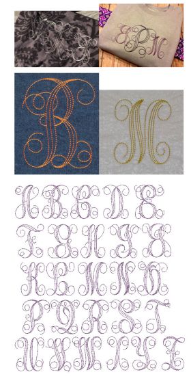 Embroidery Bean Stitch Interlaced Monogram Machine Embroidery Designs by JuJu