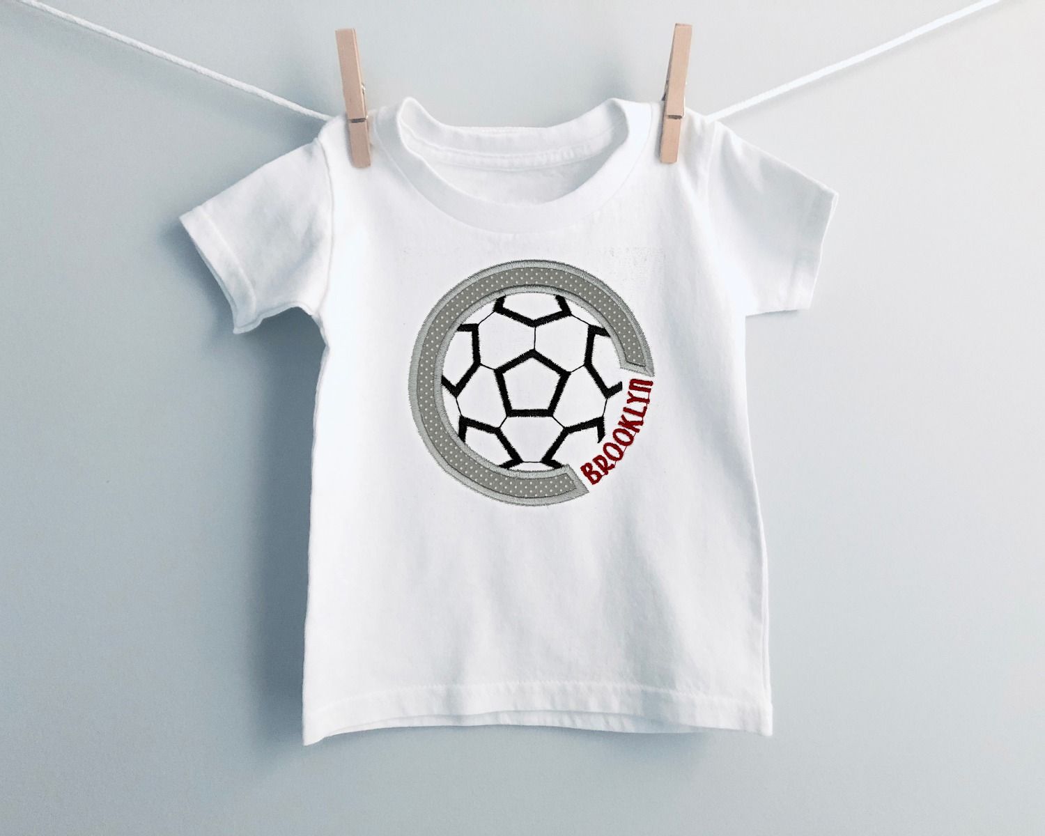 Soccer Ball For Name Applique | Machine Embroidery Designs by JuJu