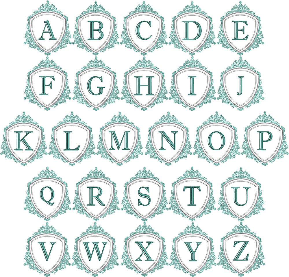 P and S 5 Two-letter Monogram Machine Embroidery Design in 5 Sizes for 4 X  4 and 5 X 7 Hoops 