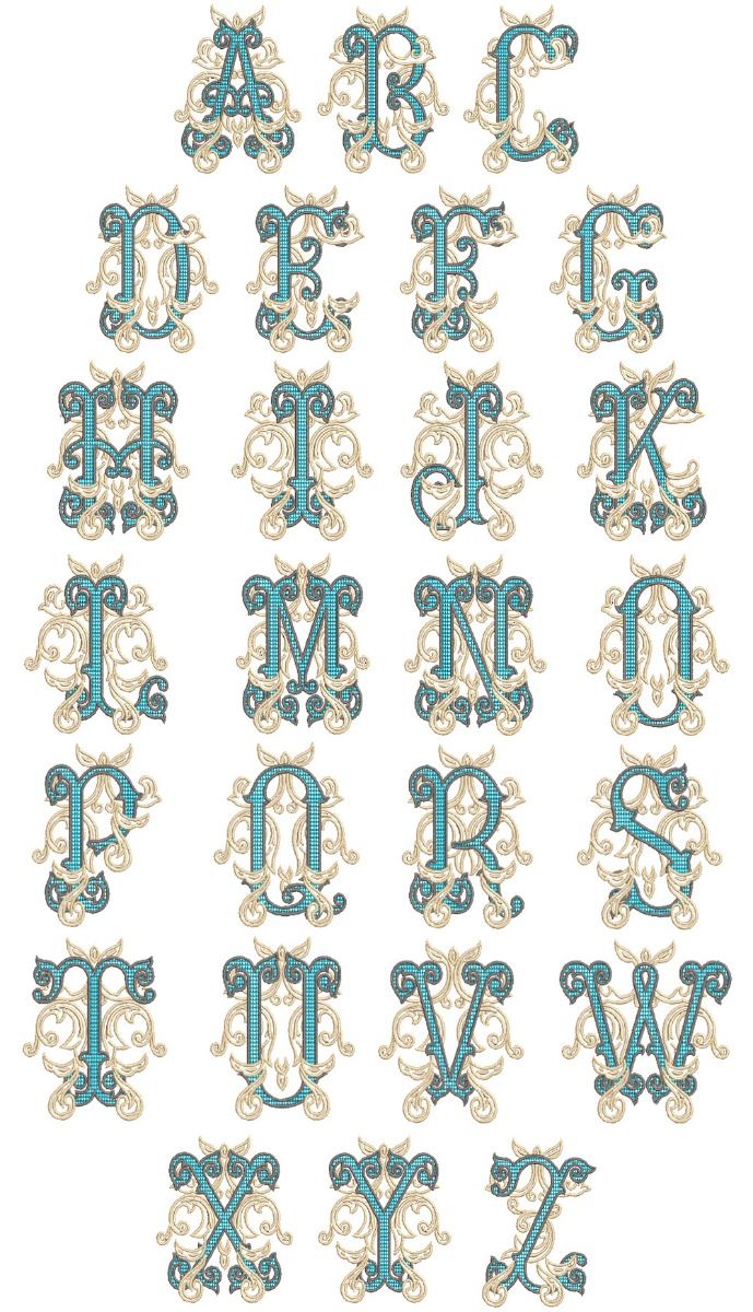 Ornate Vintage Vine Monogram