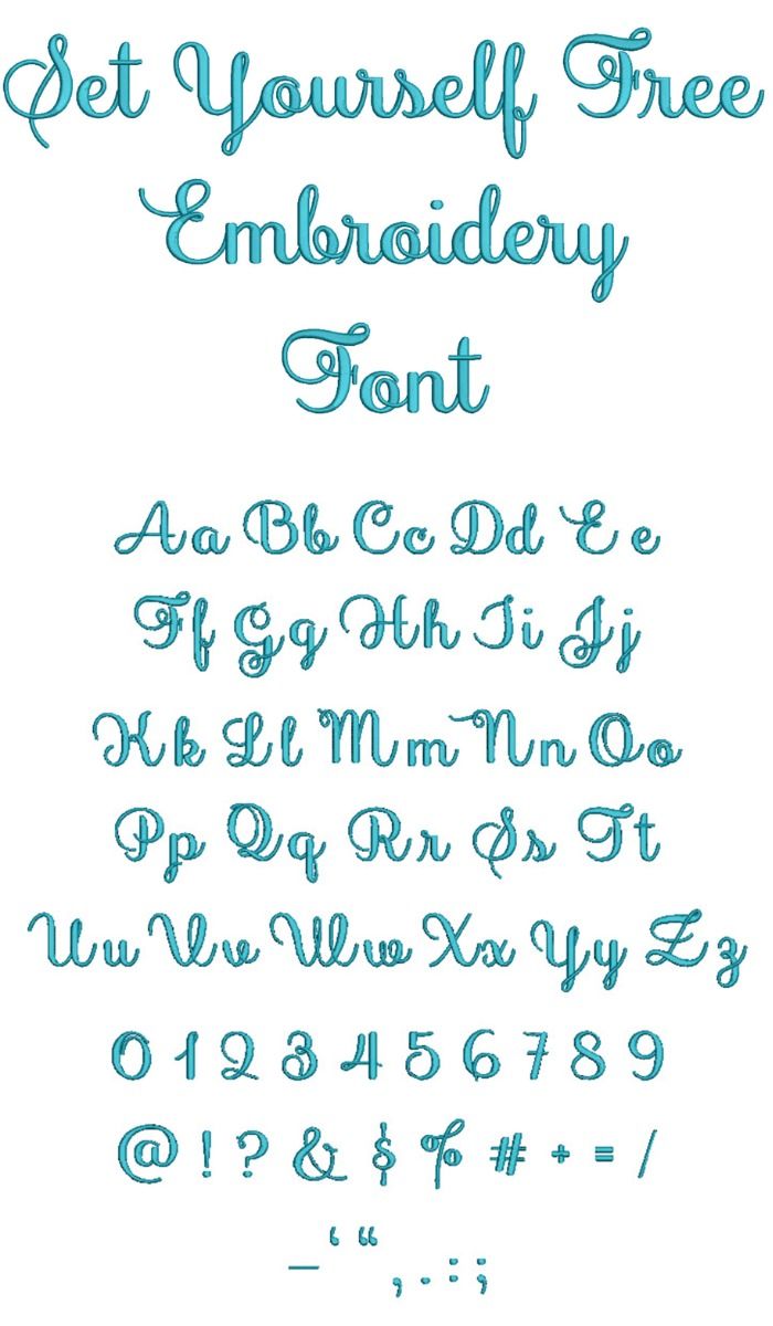 Embroidery on sale font free