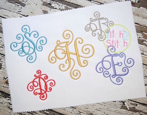 Elegant Scroll ONE COLOR LARGE Monogram