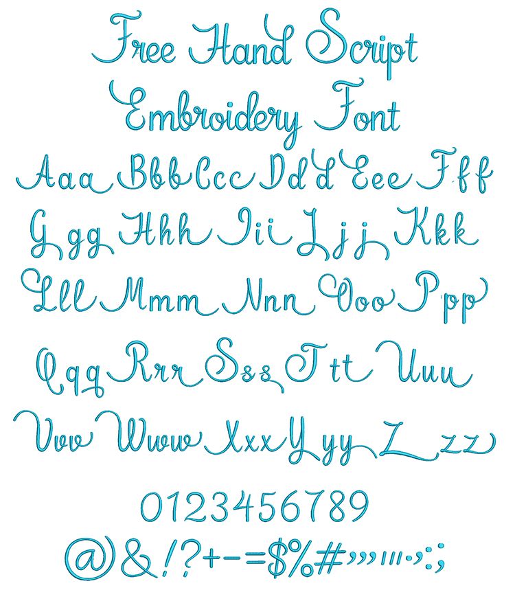Free Hand Script Embroidery Font Machine Embroidery Designs by JuJu