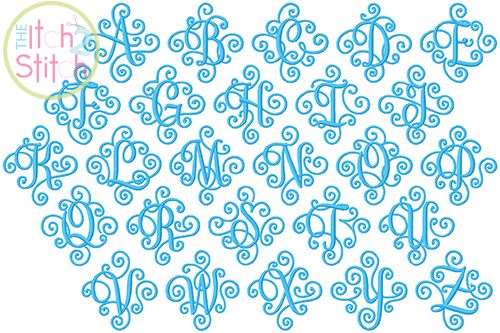 Elegant Scroll ONE COLOR LARGE Monogram