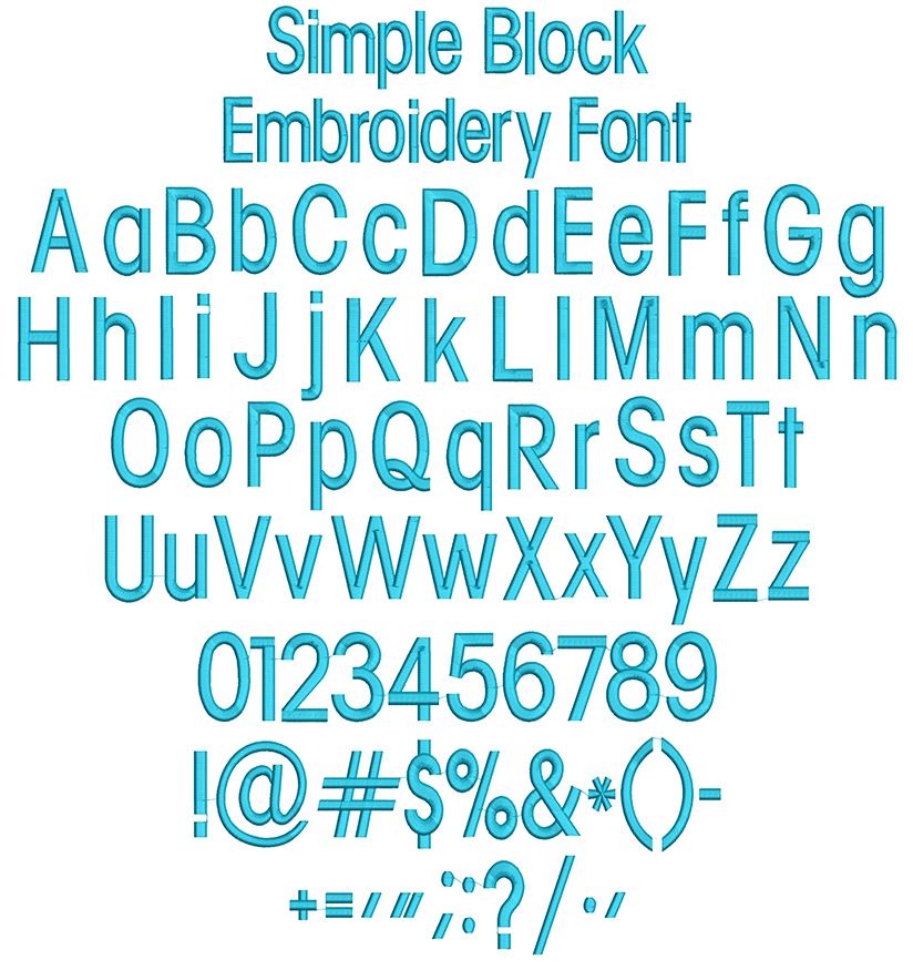 Simple Block Embroidery Font Machine Embroidery Designs by JuJu