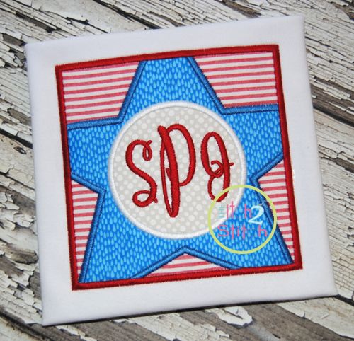 Star Box Monogram Applique | Machine Embroidery Designs by JuJu