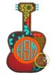Guitar Monogram Applique | Machine Embroidery Designs by JuJu