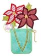 Poinsettias Jar Applique | Machine Embroidery Designs by JuJu