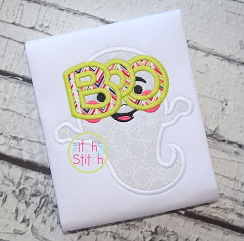 Boo Glasses Ghost Applique | Machine Embroidery Designs by JuJu