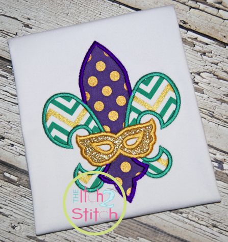 Fleur de lis Mask Applique | Machine Embroidery Designs by JuJu