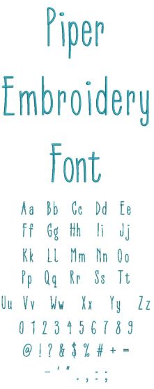 Piper Embroidery Font | Machine Embroidery Designs by JuJu