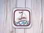 ITH Sailboat Square Coaster | Machine Embroidery Designs by JuJu