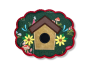 ITH Birdhouse Scalloped Mug Rug | Machine Embroidery Designs by JuJu