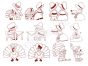 Thanksgiving Sunbonnets Redwork Machine Embroidery Designs by JuJu