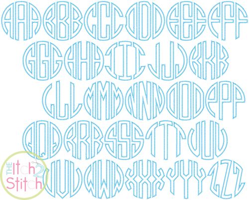 Natural Circle Applique Zig Zag Monogram
