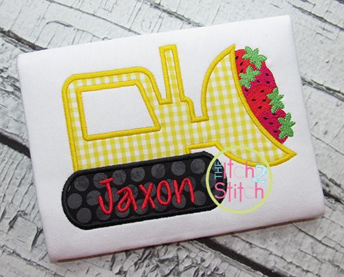 Strawberry Dozer Applique | Machine Embroidery Designs by JuJu