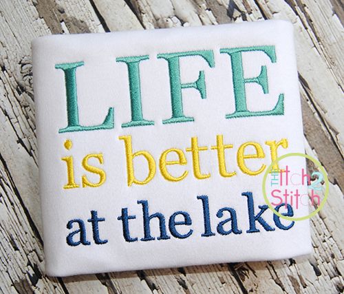 Life is Better at the Lake Embroidery | Machine Embroidery Designs by JuJu