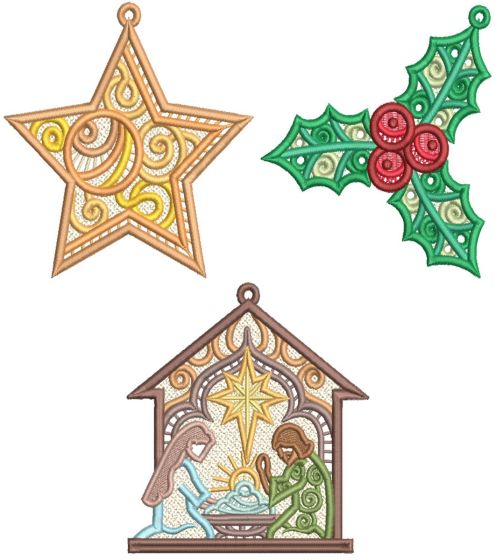 Free Standing Lace Christmas 5 | Machine Embroidery Designs by JuJu