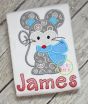 Mouse with Scarf Boy Applique | Machine Embroidery Designs by JuJu