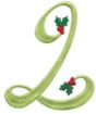 Elegant Christmas Holly Monogram Alphabet Machine Embroidery Designs by JuJu